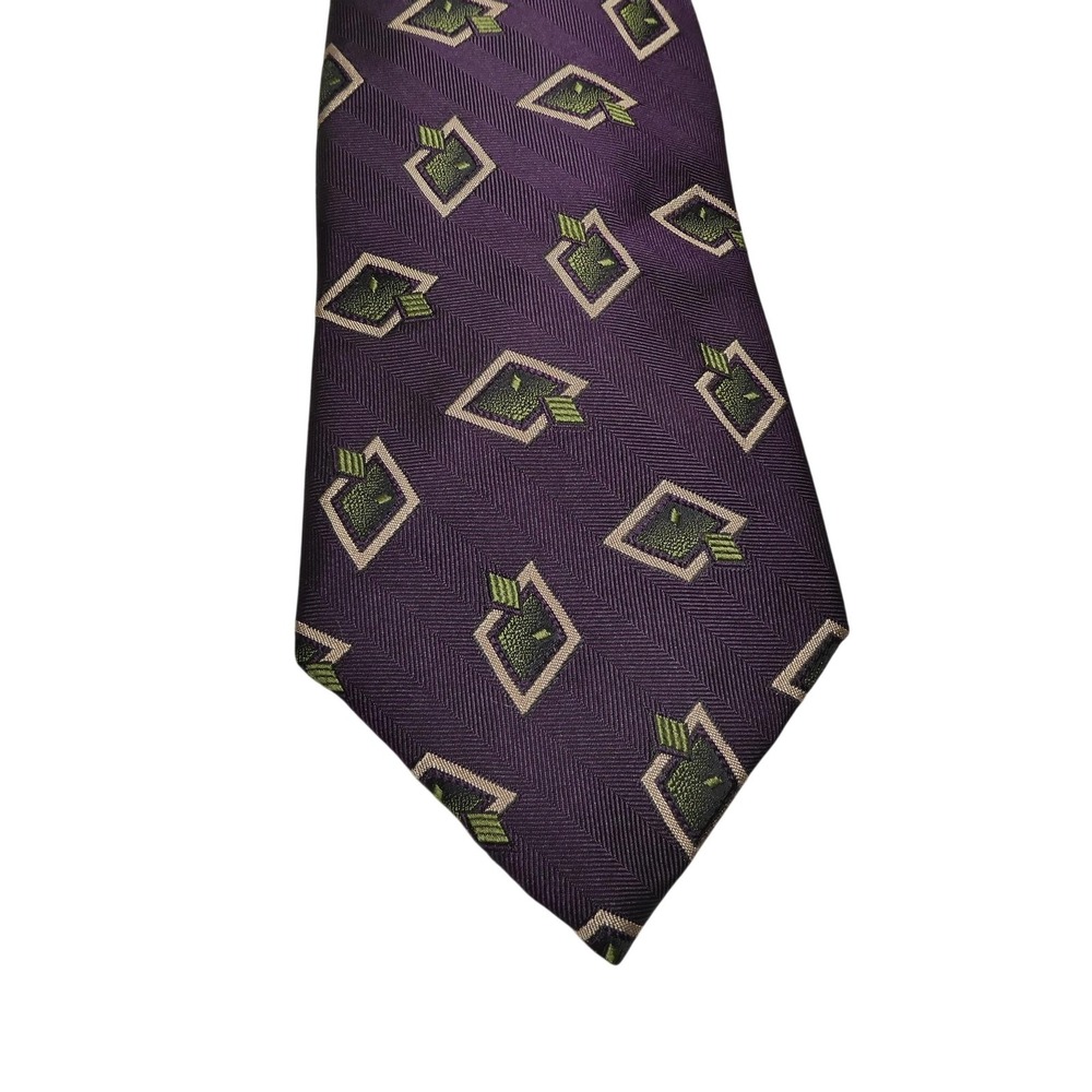 Vintage Ferrell Reed‎ For Dayton's Tie Mens One Size Purple Geometric 100% Silk